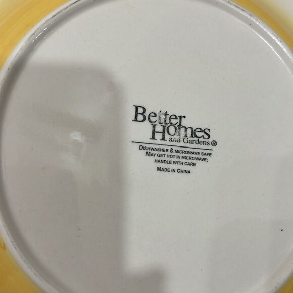 Better Homes And Gardens Deep 1 Dinner Plate 11 Inches Round Scalloped Brown Rim - Picture 6 of 11